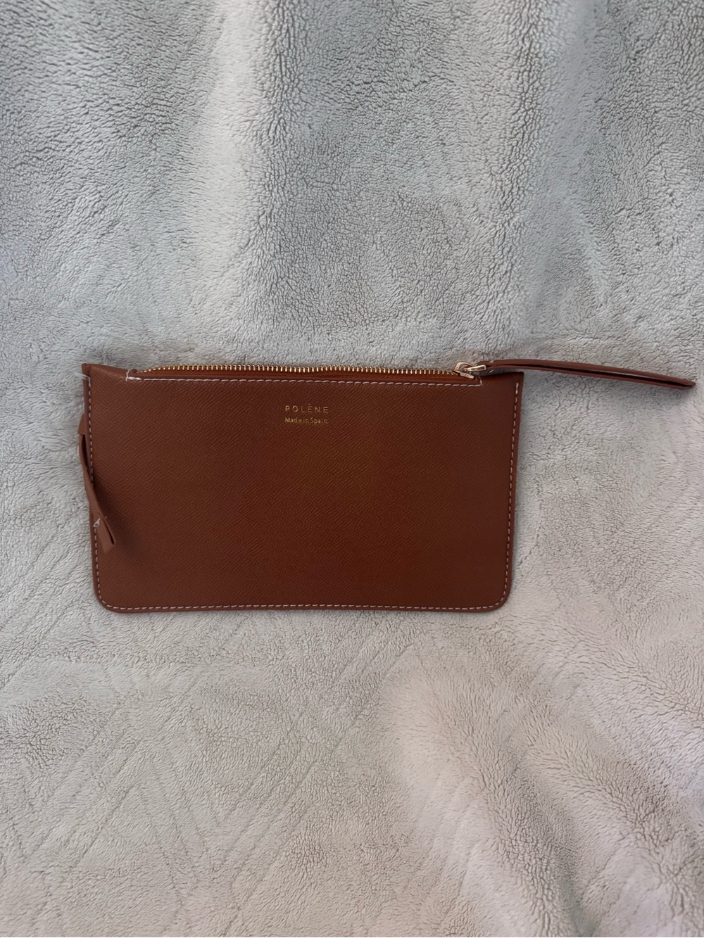 Polène Brown Leather Zip Pouch